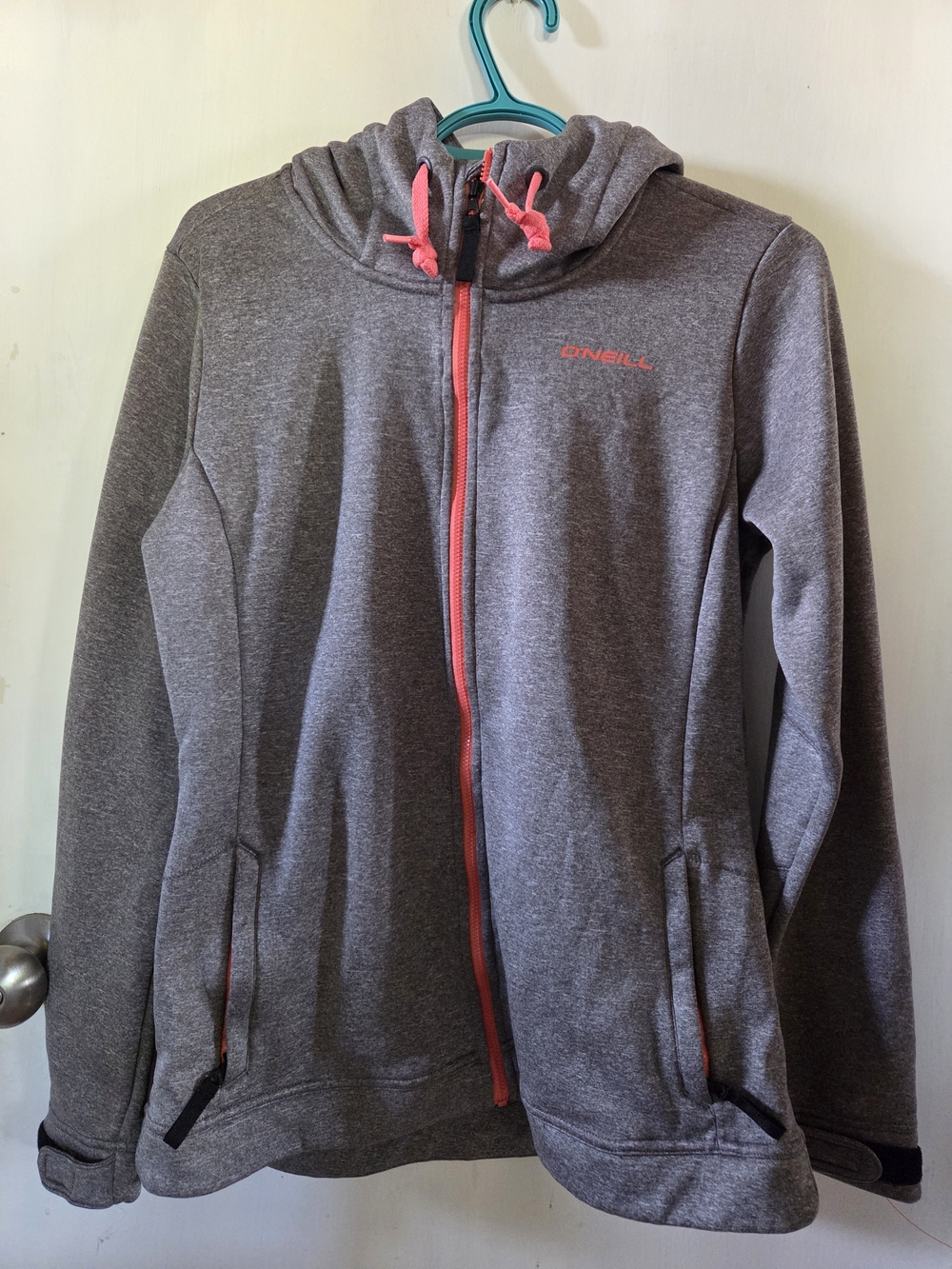 O'Neill Gray Performance Jacket with Coral Trim